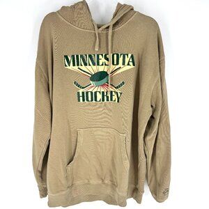 Fan Girls Minnesota Hockey Hoodie Tan Size XL